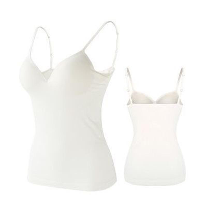 Plus-Size Women's Backless V-Neck Modal Camisole with Built-in Bra for Yoga