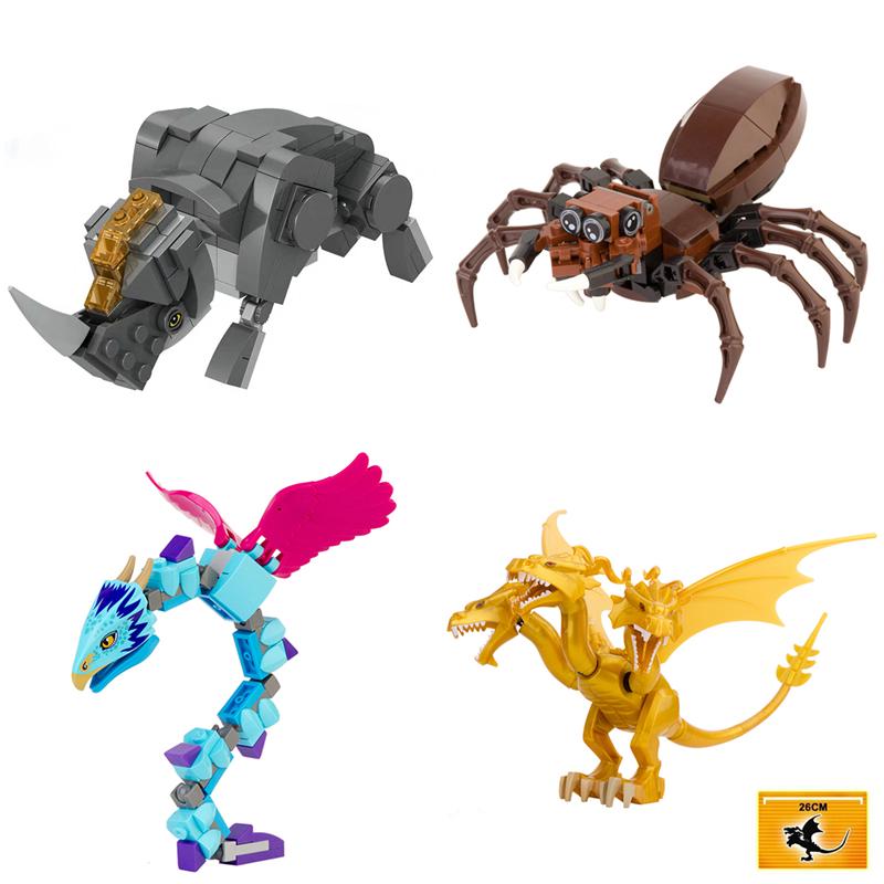 Série de Filmes Guerras Espaciais Smaug Troll Dewback Rancor Jabba Tamanho Grande Blocos de Construção Figuras de Anime Brinquedos para Crianças Presente