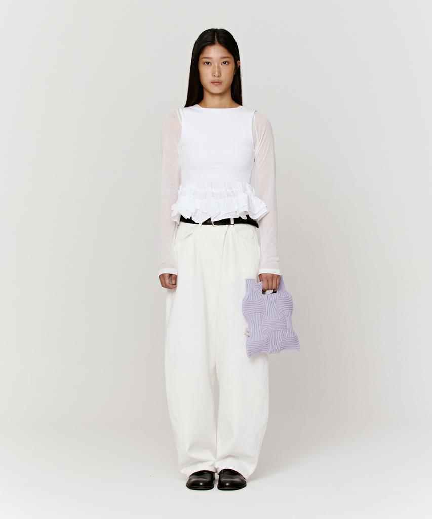 Pleatsmama New Bow Bag Glitter Pale Purple