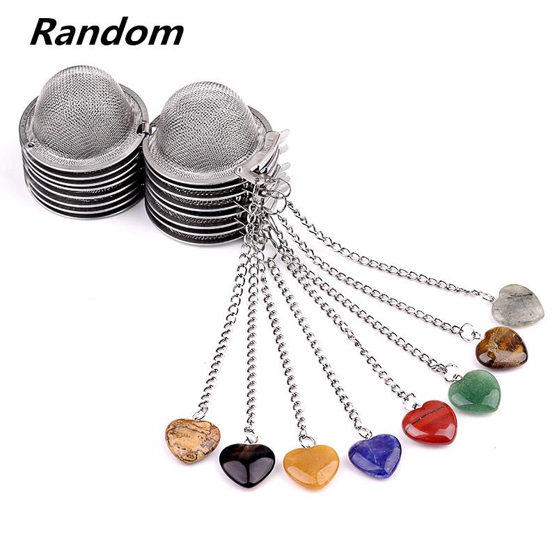 

Ситечко для чая из натурального камня в форме сердца из нержавеющей стали для приготовления чая, приправа, коробка для специй, аксессуар 5cm