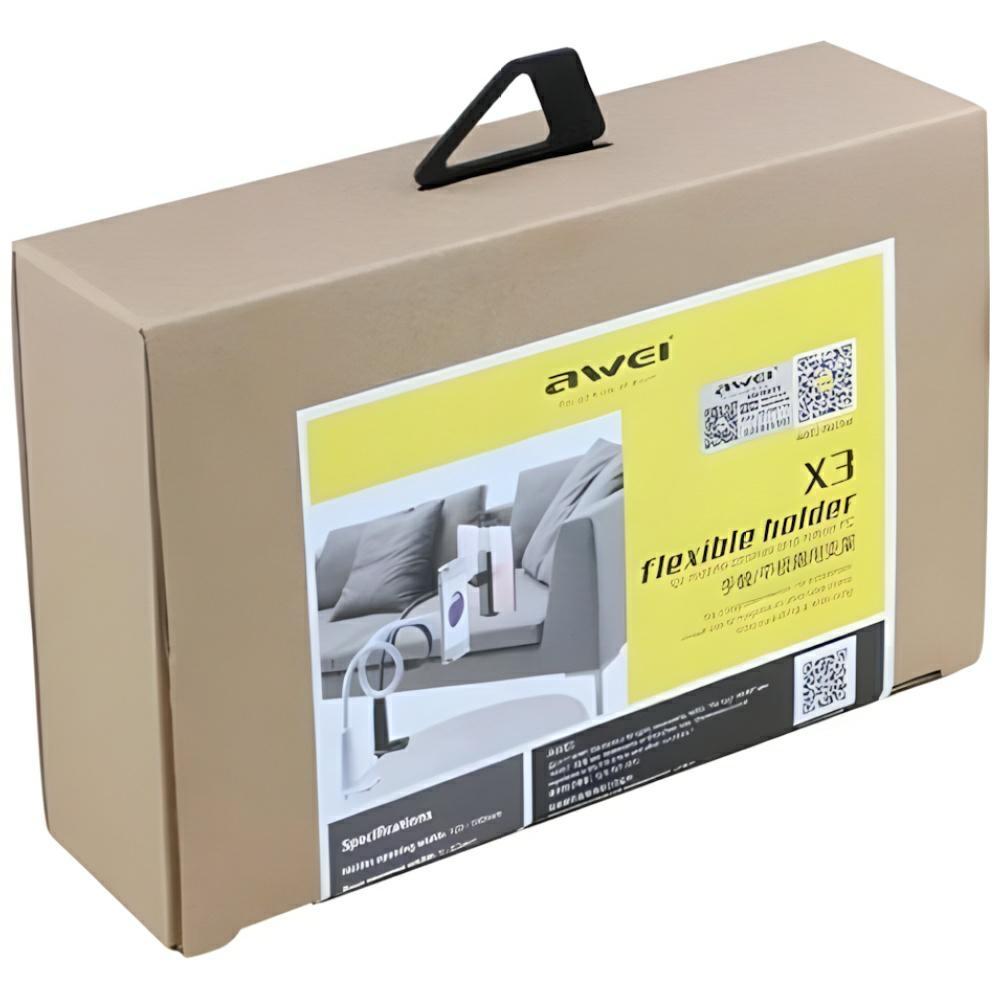 Uchwyt biurkowy do telefonu/tabletu AWEI X3 Długie ramię Biały