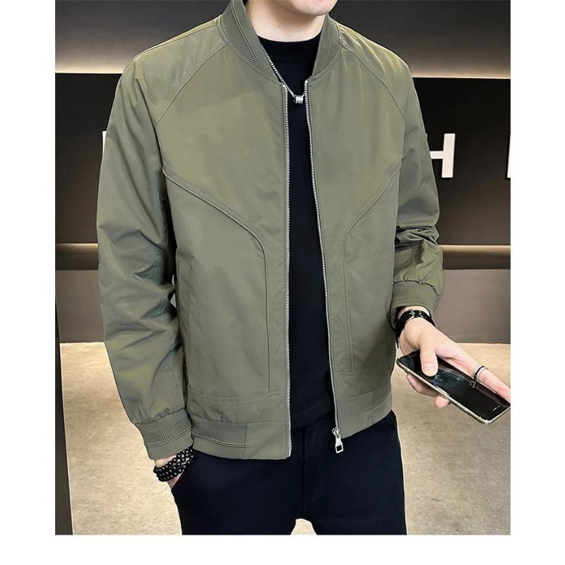 Men S Korean Style Baseball Collar Casual Jacket Spring Autumn