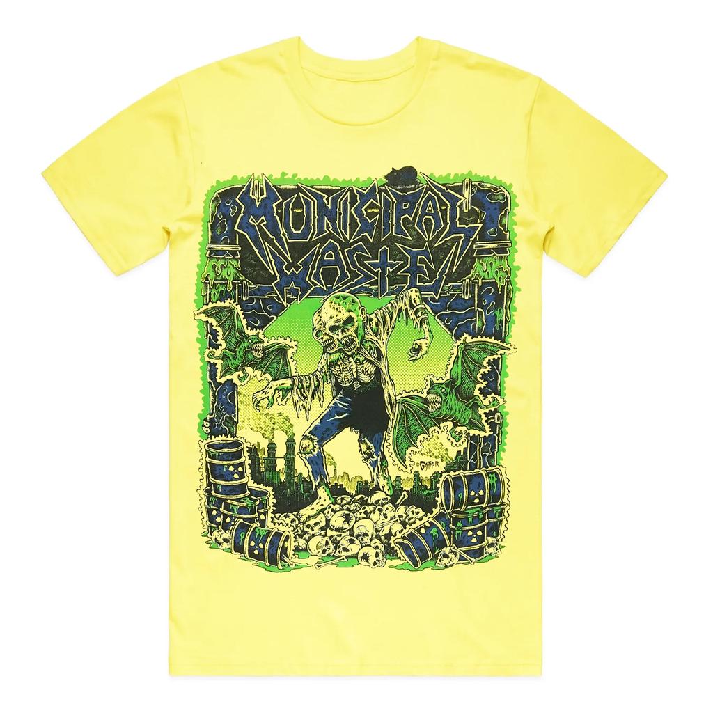 Municipal Waste Band Graphic Cotton Tshirt Unisex Unisex Women Short Sleeve Vintage Brand Retro Tee Streetwear Unisex