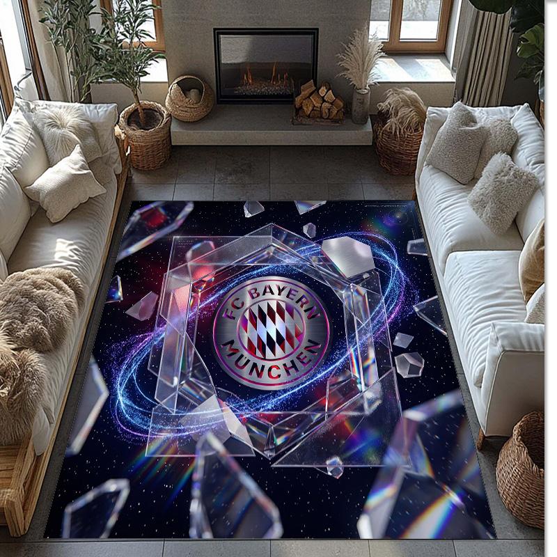 Bayern Munich Printed Flannel Area Rug Non Slip Soft Polyester Floor Carpet Indoor Decor Mat for Bedroom Living Room Sofa Game Room Home Decoration