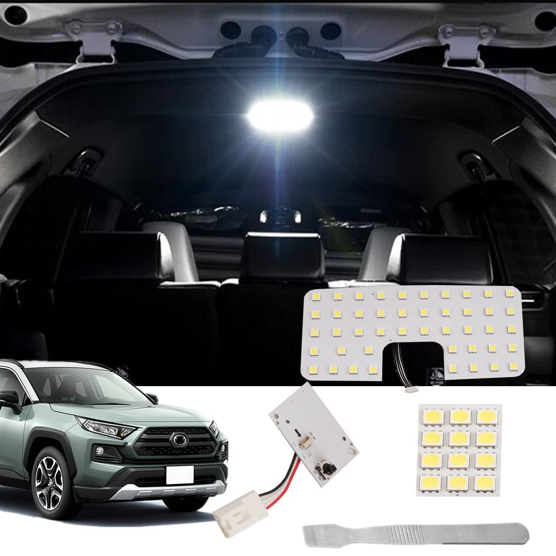 

RAV4 LED Room Lamp, Center Lamp, Explosive Light, Pure White, AXAH5#/MXAA5#, Car Light, Interior Light, Car Specific Design, Includes Tools RAV4 only белый