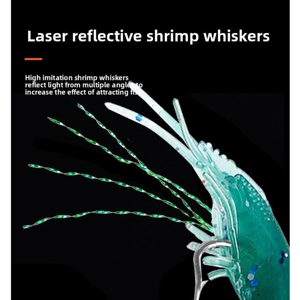 10pcs New style Sea Fishing Prawn Lure Single hook 4.5g 9.5cm Shrimp Fake Bait Portable Biomimetic Hook Worm Silicone