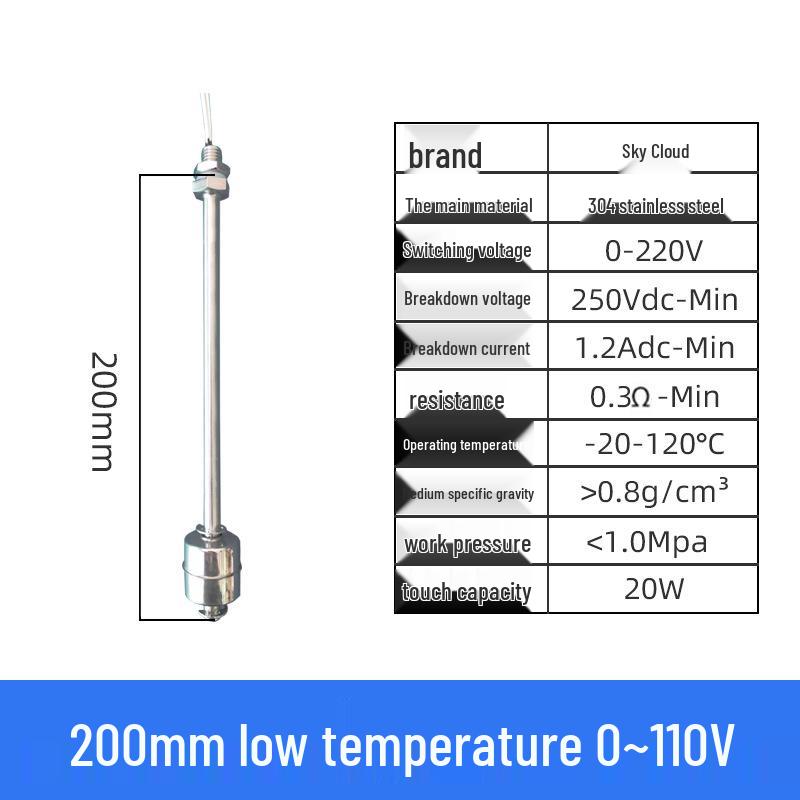 

Датчик уровня воды с одним поплаввком из нержавеющей стали, контроллер аварийной сигнализации