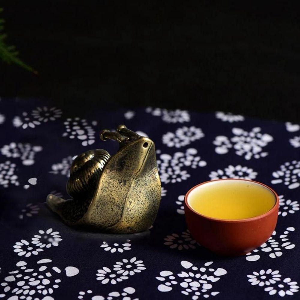 Home Decorations Copper Craft Tea Pet Snail Figurines Desk Ornament Animal Toy Table Pets