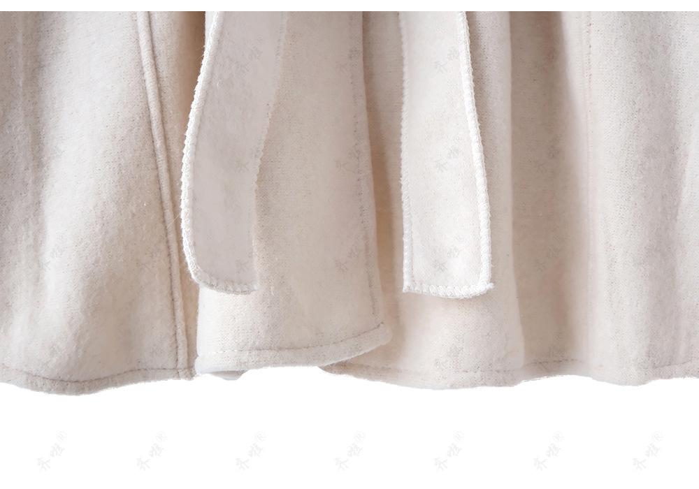 Women's Fox Fur Collar Wool Cape - Lace-up, Plus Size, Autumn/Winter Shawl.