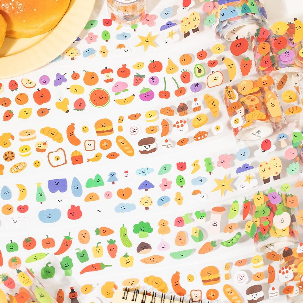 Yuxian Cute Expression Die-Cut Tape for Journals & Diaries – Decorative and Adorable Mood Patterns