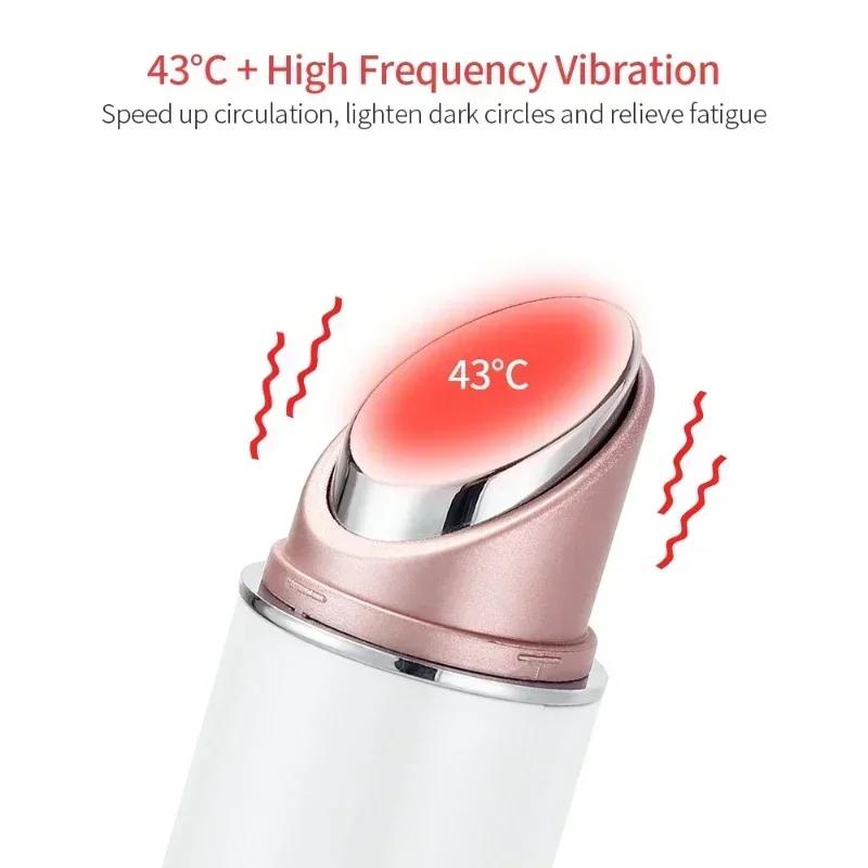Vibration 45℃ Hot  Microcurrent Face Lifting Device Red Light Facial Wand Eye Massager Tightening Anti Wrinkle Skin Care Beauty