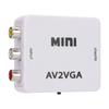 480P Mini Composite AV to VGA Adapter TV Set Top Box Audio Video Converter (White)