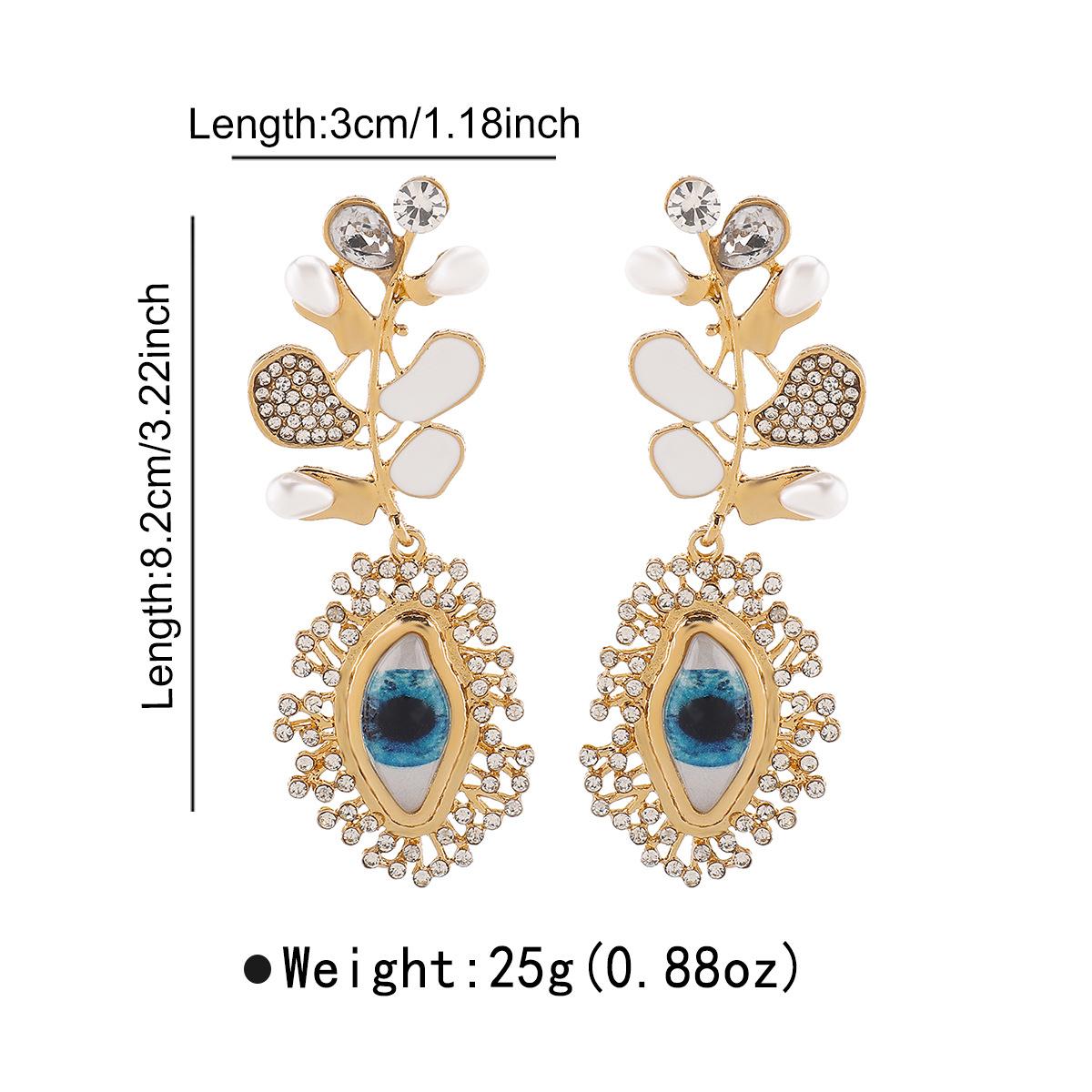 

Дизайнерские серьги-листья с капающим маслом, Модный ретро-темперамент, Серьги с бриллиантами для глаз, Серьги. золотой