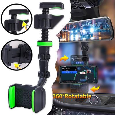 Auto Sonnenblende GPS Halter Rückspiegel Smartphone Feste Stoßdämpfende Faltbare Halterung Einstellbare Breite für 4-7,2 Zoll Telefon