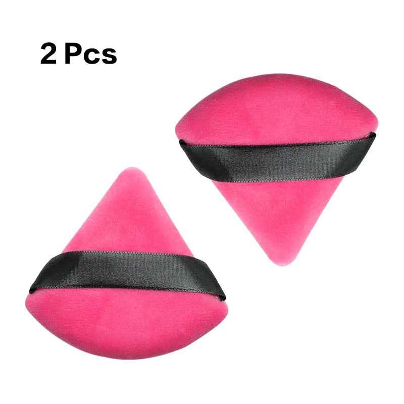 Dreieckiger Puderquasten-Samt, Mini-Make-up-Schwamm für das Gesicht, Kosmetik, weicher Puderquasten-Gesichtspuderquaste aus Baumwolle, waschbar, leicht