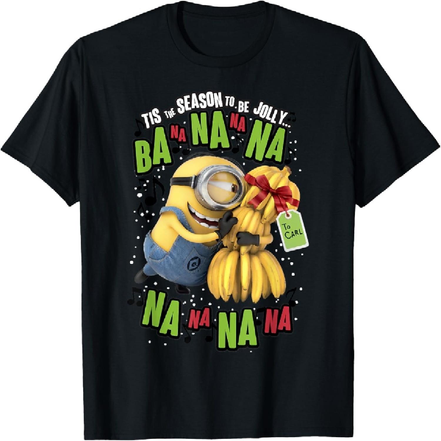 Гадкий Я Миньон Банан Подарок Рождественская Футболка с Коротким Рукавом S