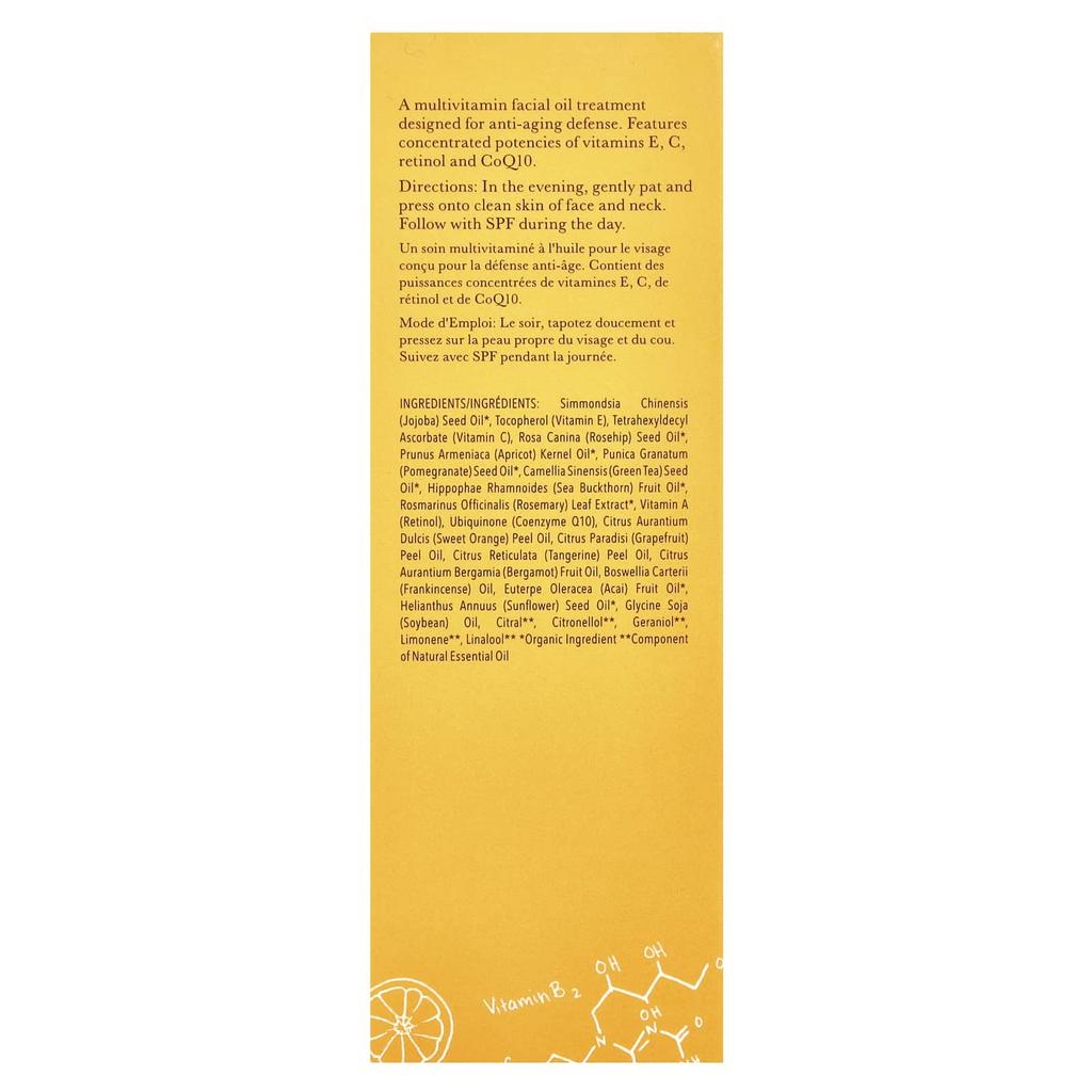 100% Pure, Multivitamin + Antioxidant Pm Facial Oil, 30Ml (1Fl Oz)