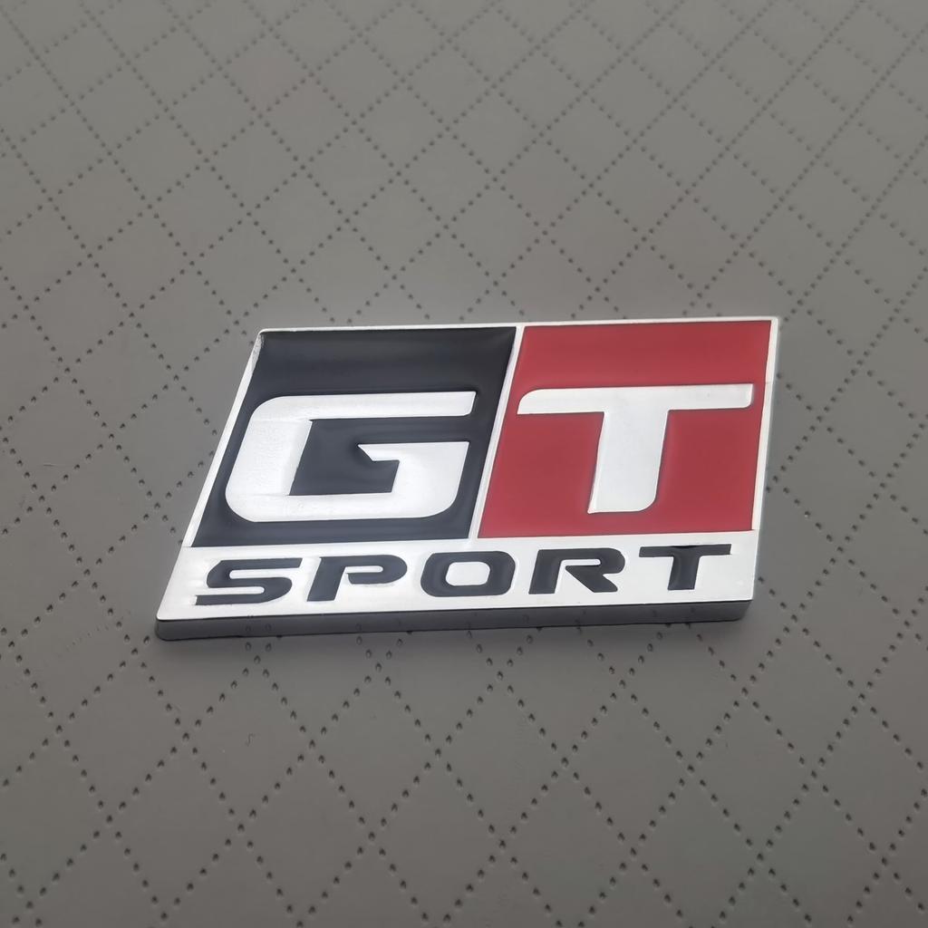 1pc 3D Metal GT SPORT Logo Car Front Grille Badge Sider Fender Rear Trunk Emblem Sticker for Car Body Stying Decoration Accessories