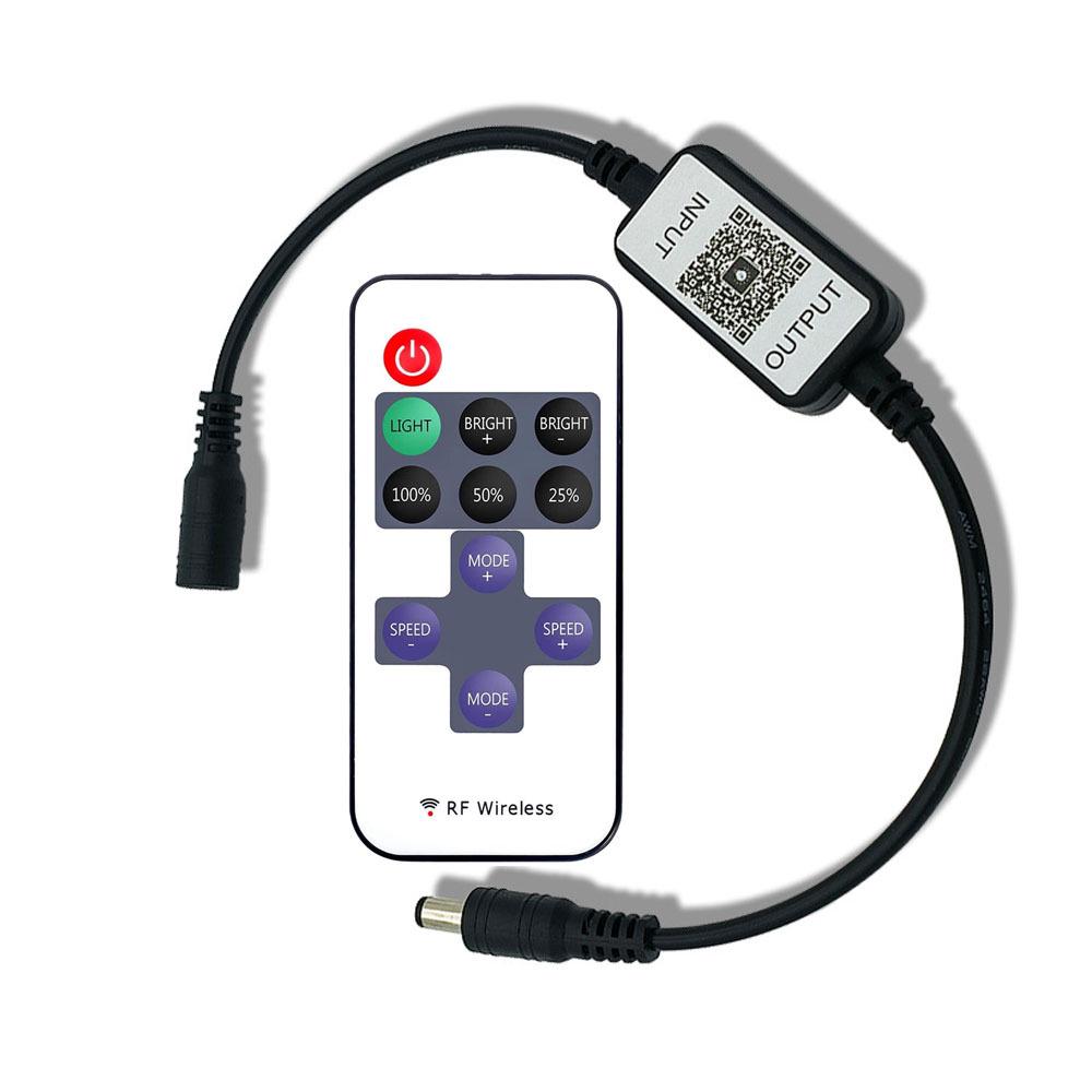 11-Key Mini Bluetooth LED Strip Controller: Monochromatic Dimming & Color Adjustment