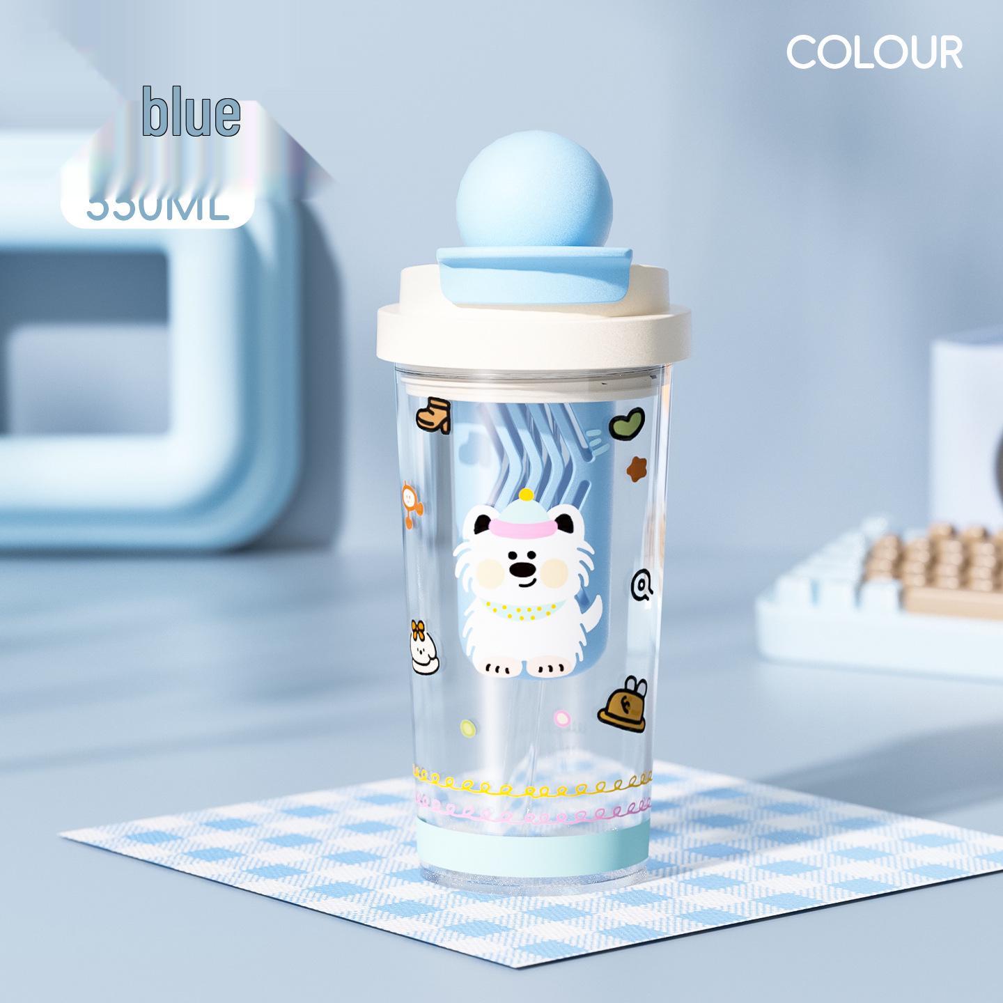 

High-Capacity Double-Drink Water Bottle with Children s Straw and Car Coffee Compatibility 550ml