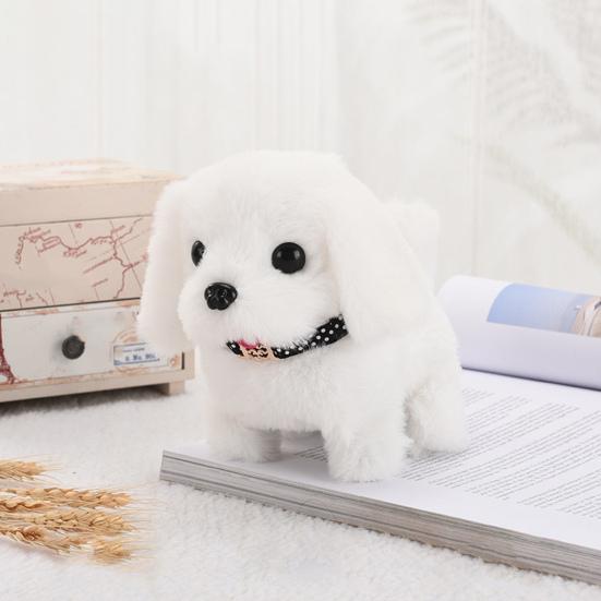 Kids Electric Plush Dog Toy Interactive Barking Nodding Movable Tail Walking Puppy Plushie Toddlers Educational Simulation Stuffed Animal Toy