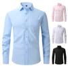 US Size Elastic Shirt New Men's Business and Leisure Long Sleeved Shirt Slim Fit Professional Dress Best-selling Seasonal Style