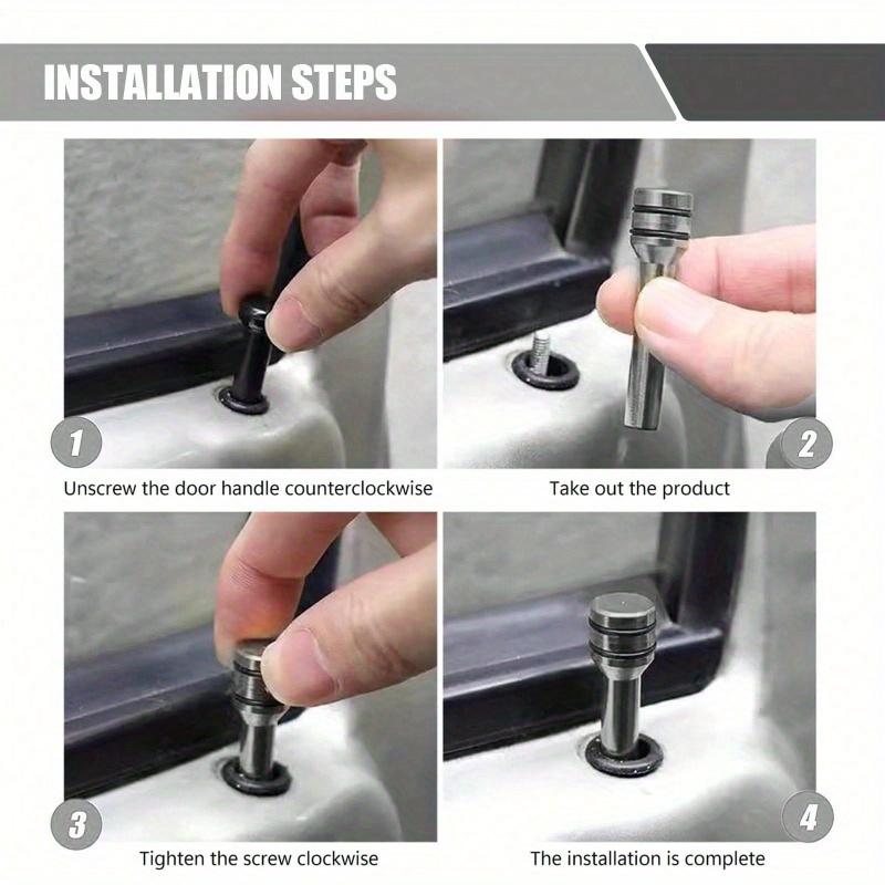 2pcs Car Door Lock Knob, Aluminum Alloy Interior Door Lock Pin, 1.9"X0.4" Door Lock Knob Button, Car Interior Accessories, Compatible