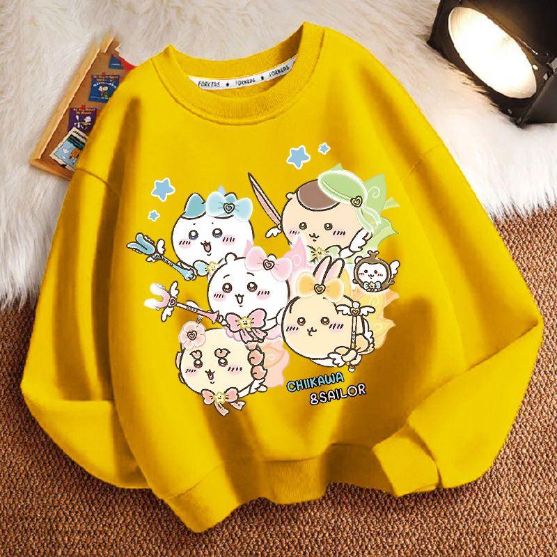 Kindermode Chiikaw Hoodies für Frühling und Herbst, Lässige Oberteile für Jungen und Mädchen