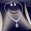 New Style Fashion Exquisite Jewelry Sets For Women Bride Wedding Party Accessories Cubic Zircon Stud Earrings & Necklace Gift