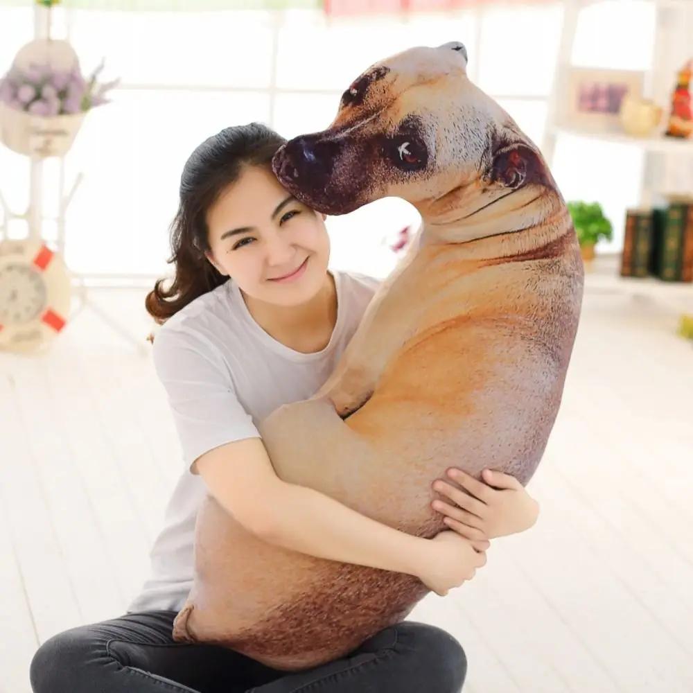 3D Lifelike Animal Throw Pillow Soft Creative Dog Pillow Cushion Office