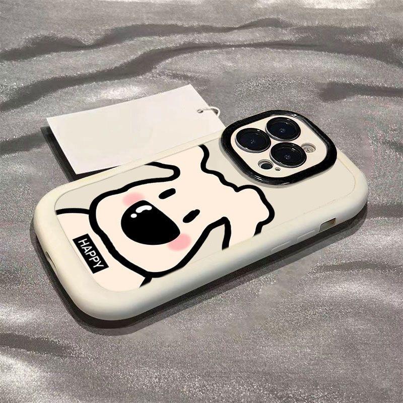 Line Puppy Suitable for Apple 13 Puff Mobile Phone Case IPhone 15 16promax All Inclusive 14 Cartoon Xs