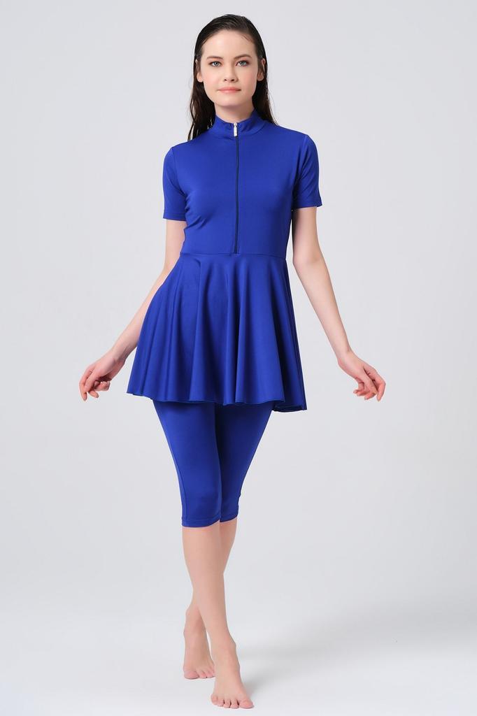 Womens Muslim Modest Islamic Half Cover Burkini Beach Swimming Costume Swimwear Hijab Beachwear Swimsuit Single