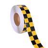2Inch*33 FT Grid Reflector Tapes Yellow-Black Reflective Adhesive Strip Waterproof Self-Adhesive Safety Conspicuity Car Sticker