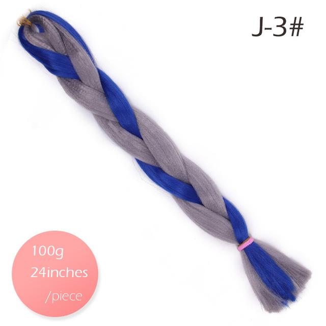 Synthetic Crochet Braids In Jumbo Braiding Hair 24 Inch 100g/pcs Pure Color In Hair Extensions