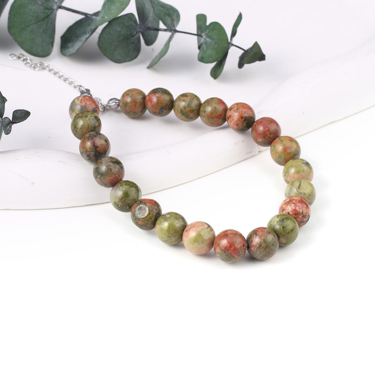 

Новый стильный женский браслет, натуральный камень, флюорит/агат/розовый кварц/унакит, бусины 8X8 мм, подвески для женщин, подарок на день рождения Unakite