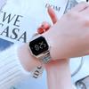 Orologio elettronico Display a LED Touchscreen a batteria Cinturino in acciaio quadrato Uomo Donna Studenti Guarda l'uso quotidiano
