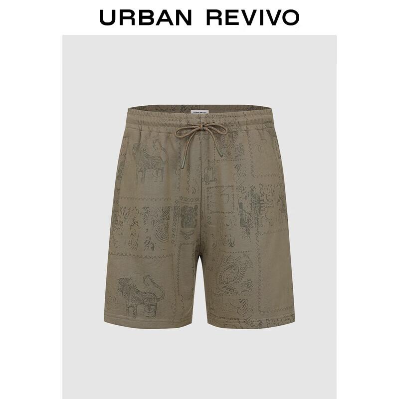 UR 2025 Autumn Men s Casual Ethnic Print Drawstring Shorts 31