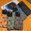 Black Cross Lambskin Leather Phone Case For iPhone 17 Pro Max Air 16 16e 15 14 13 12 11 Pro Max Plus X XS MAX XR Back Cover