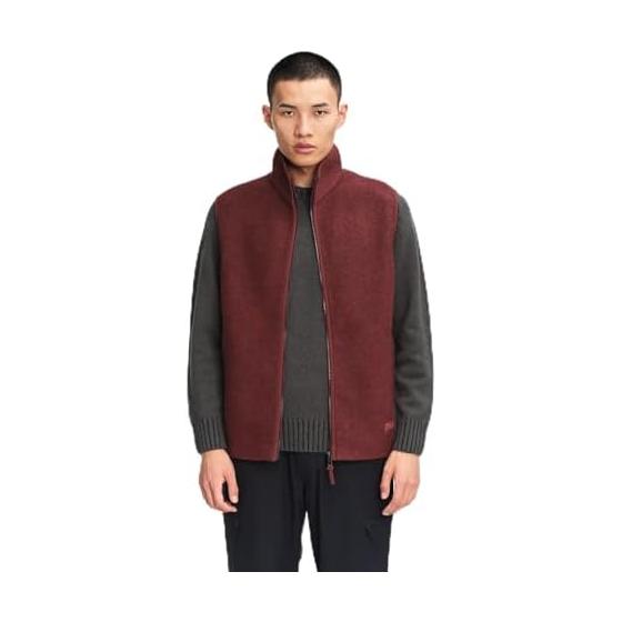 AIGLE Vest [Official] Merino Wool Blend Stand Collar Fleece Vest T-KIT Men s
