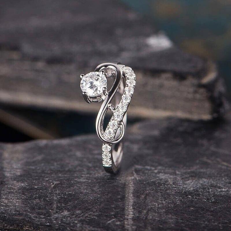 Design Ring Woman, Line Round Zircon Ring, Engagement Light Luxury Jewelry