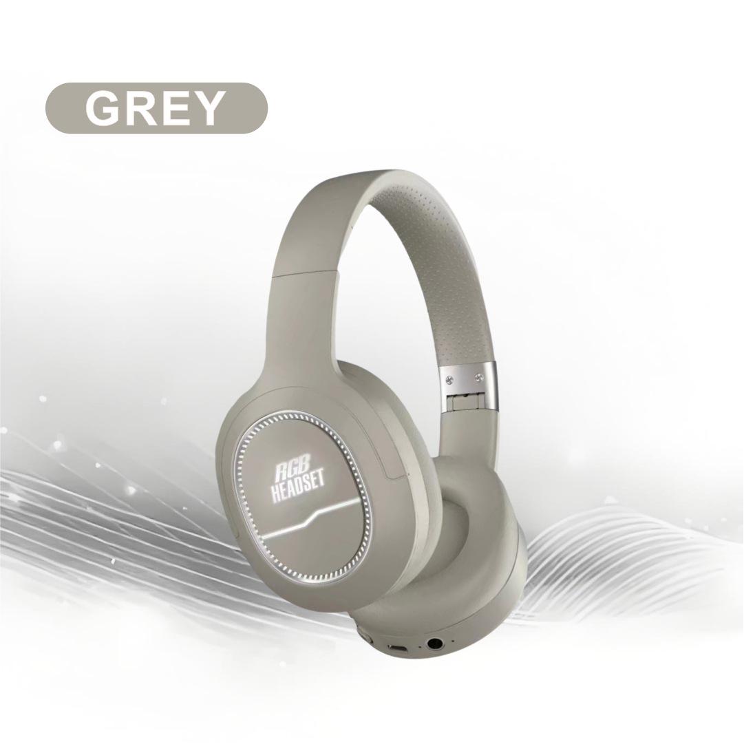 

Foldable Over-Ear Wireless Bluetooth Headphones with RGB Lighting and Heavy Bass Stereo коричневий