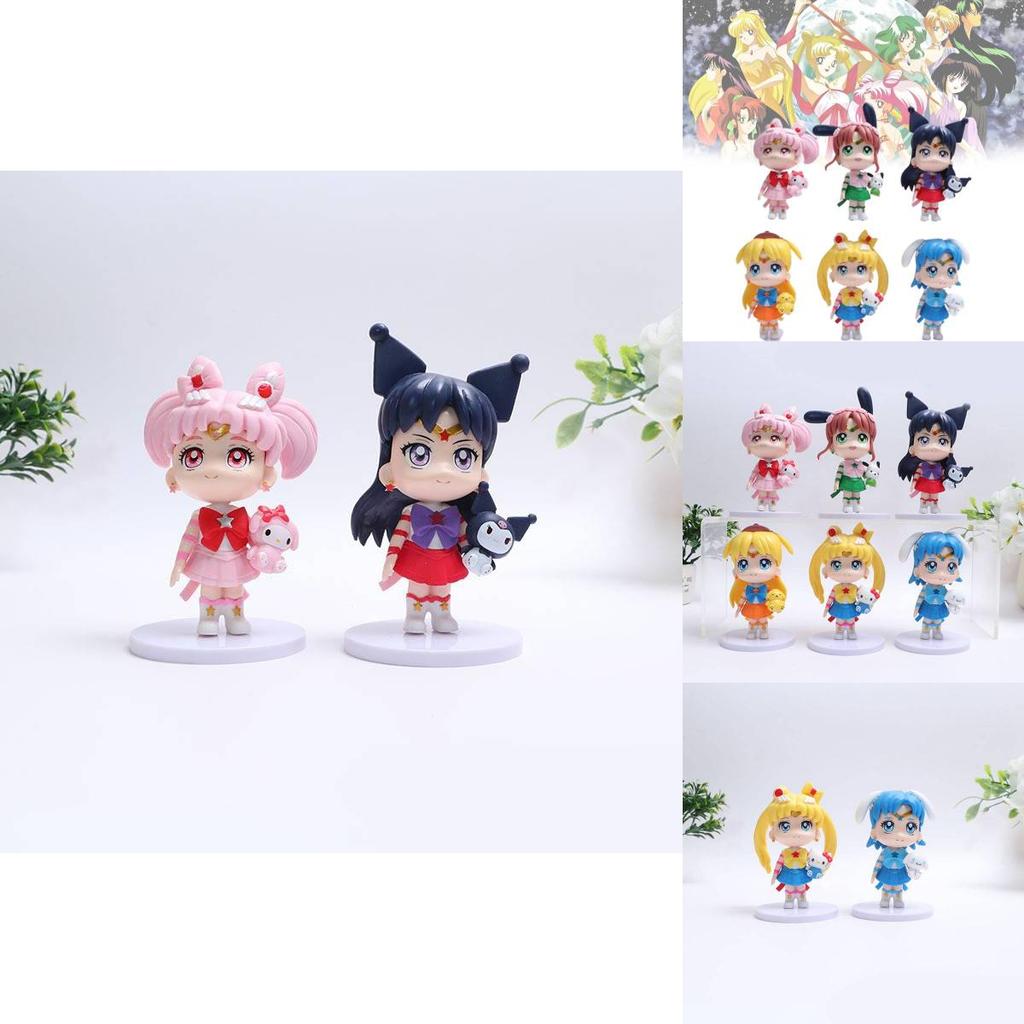 Wunderschön gefertigte PVC-Sailor Moon und Sanrio-Charakterfiguren, perfekt für Sammler und Fans