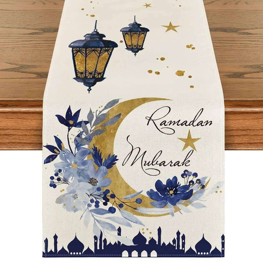 Heat Insulation Ramadan Table Runner Anti-slip Moon Table Runner New Table Cover  Eid Al Adha
