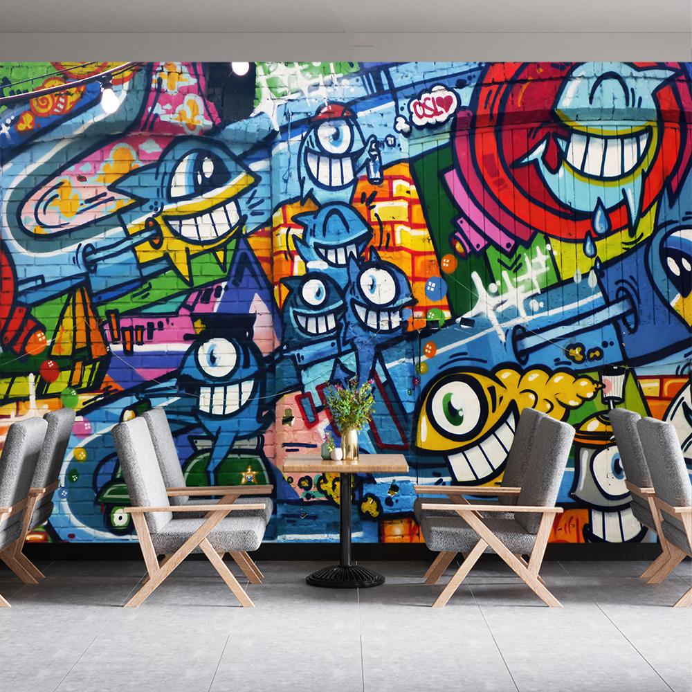 Graffiti Wall Murals Bar Music Festival Party Stage 3d Graffiti Wall Stickers Large Poster Wall Paper Decor