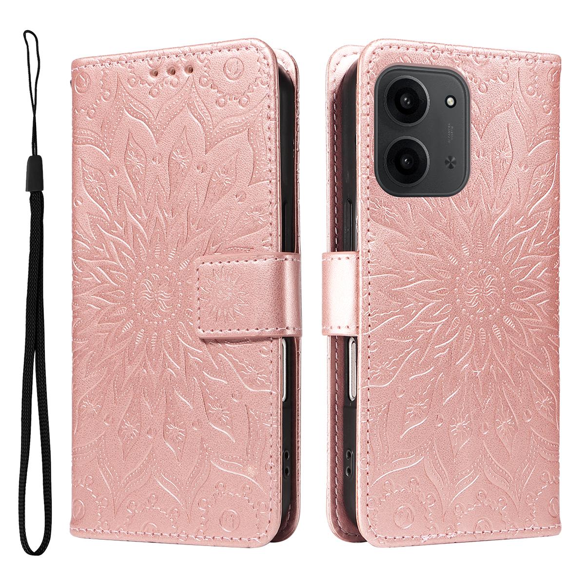 

Для Xiaomi Redmi 15C 5G (Європа) (173 мм)/15C 4G (Європа) (173 мм) Шкіряний чохол-гаманець з тисненням соняшника