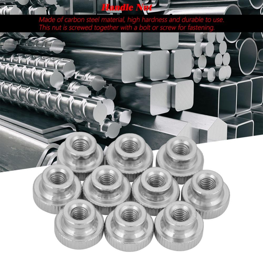 10pcs High Type Round Hand Screw Nuts Round Knobs Metric Thread Knobs  For Machinery Assembly