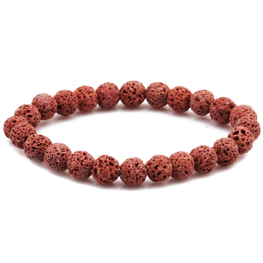 1Pcs 8mm Volcanic Stone Bracelet Multicolor Colorful Fire Rock Bracelet