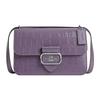 Morgan 25 Logo Crocodile Pattern Flap Leather Crossbody Bag Medium Women Crossbody Bag Amethyst CM204-SVAE