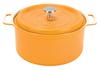 Pearl Metal HB-5725, 20cm Yellow Ceramic-Coated Induction Cooking Pot for Waterless Cooking