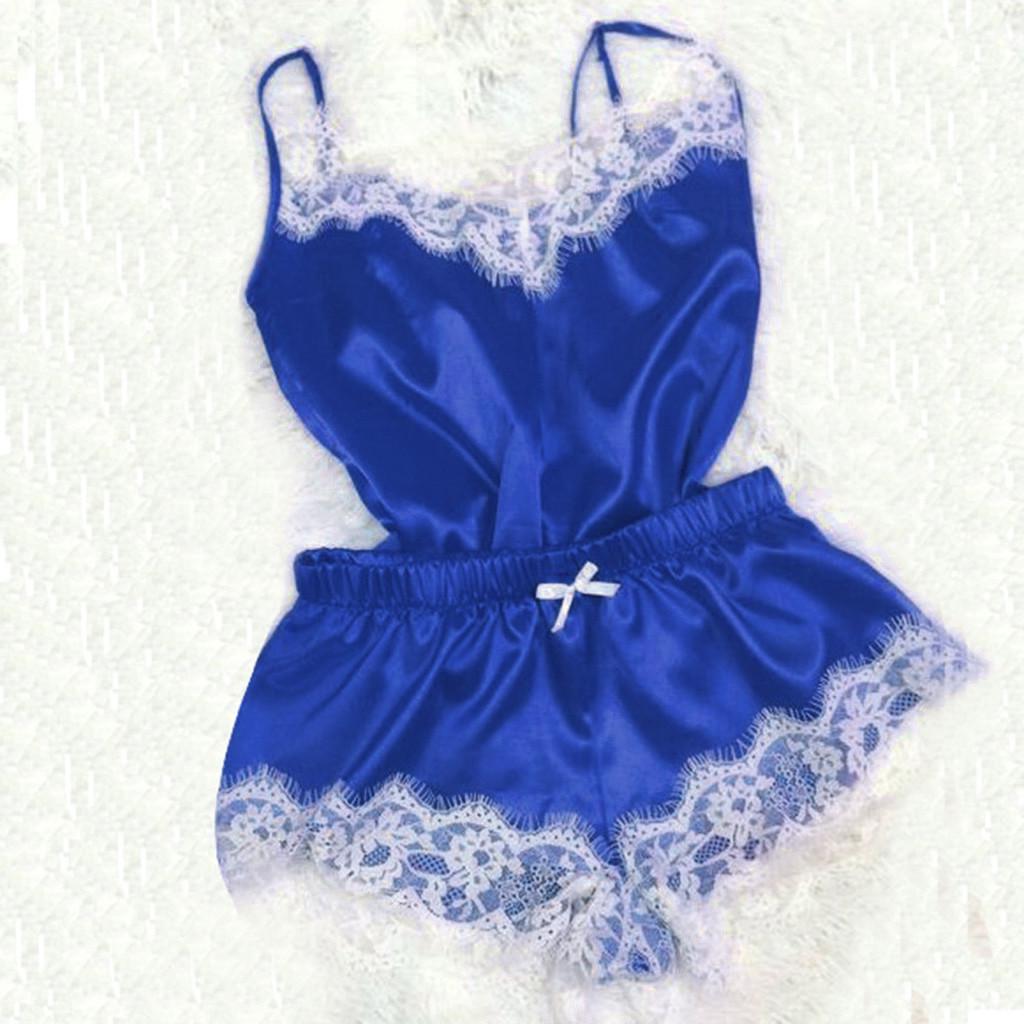 2PC Lingerie Women Sexy Nightdress Nightgown Sleepwear Underwear Set